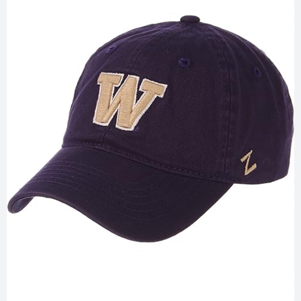 University of Washington Zephyr Purple Embroidered Gold W Adjustable Hat-OS